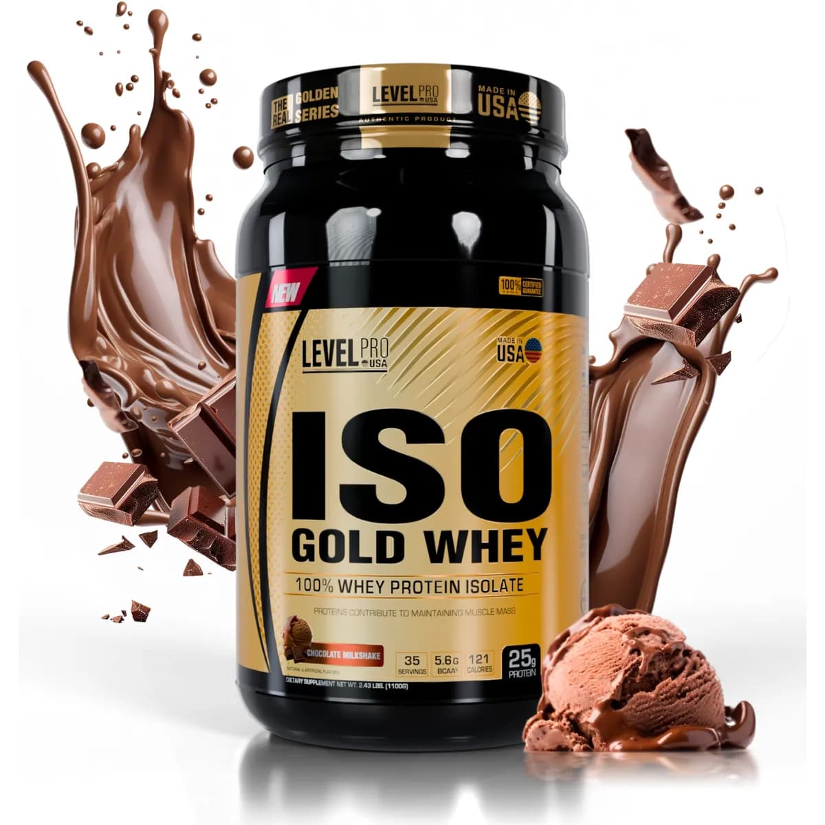 ISO Gold Whey LEVEL PRO USA 2.43 LB